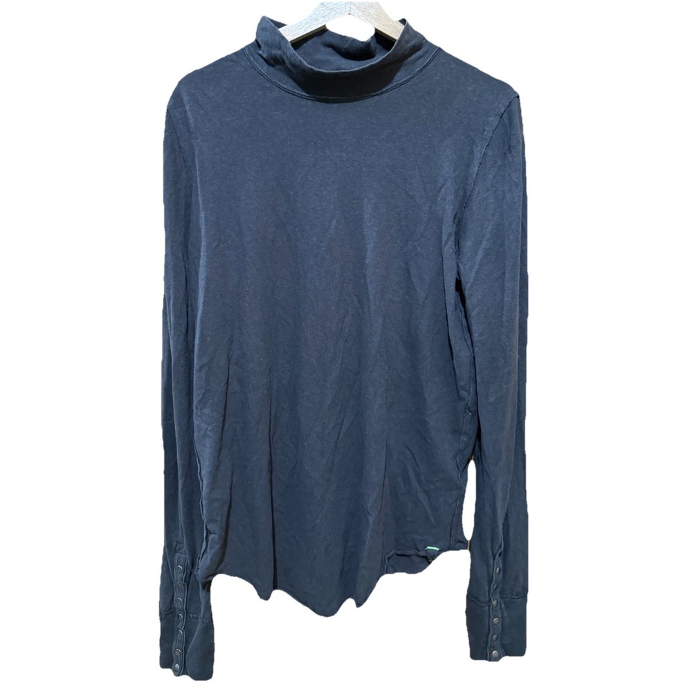 We The Free‎ Turtleneck Sweater Women's Large Gray Button Cuff Long Sleeve Large